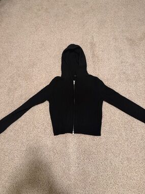 PacSun Black Zip-Up Hooded Sweater